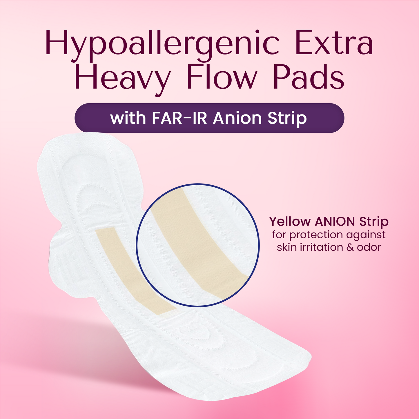 Organic Extra Heavy / Postpartum pads with FAR-IR ANION strip