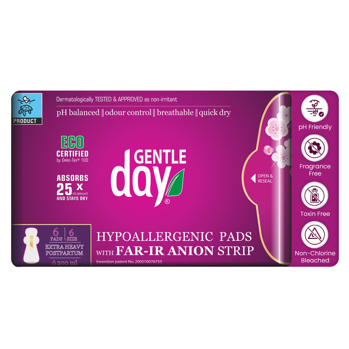 Organic Extra Heavy / Postpartum pads with FAR-IR ANION strip