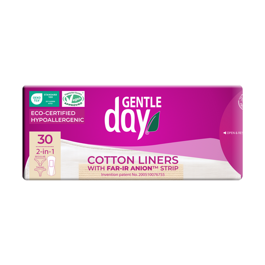 Gentle Day® Hypoallergenic Cotton Regular 2-in-1 Pantyliners·