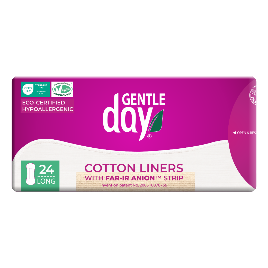 Gentle Day® Hypoallergenic Cotton Regular Long Pantyliners·